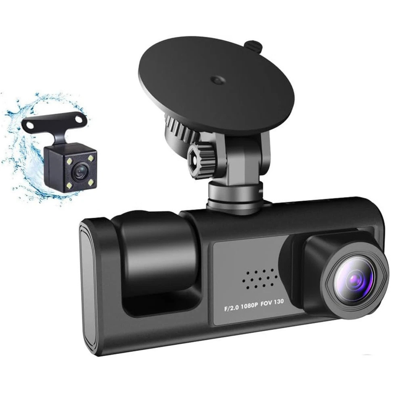 Blackbox 3 Channel Dashcam 1080P HD Front Rear Interior Camera