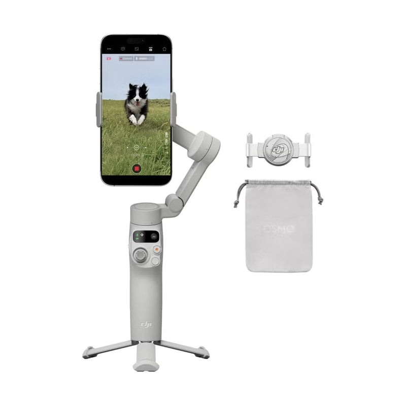 DJI OSMO Mobile 7 Gimbal Stabilizer for iPhone, Android, Built-in Tripod, Comfortable Grip, 3-Axis Phone Gimbal, ActiveTrack 7.0, OneTap Edit, Phone Charging