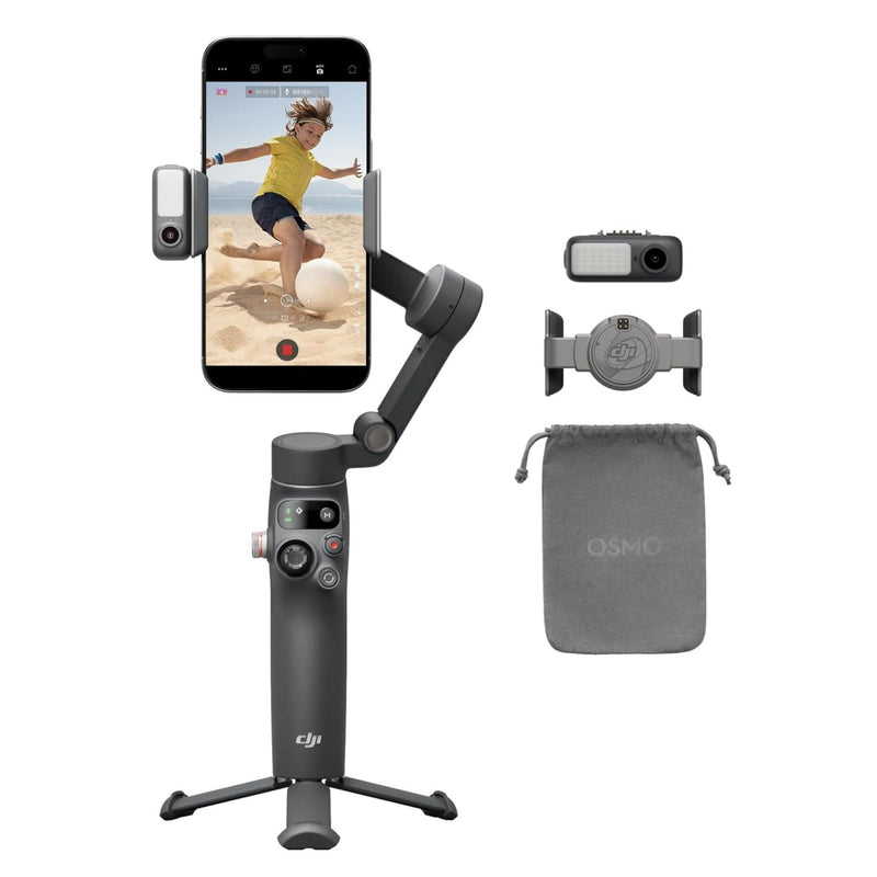 DJI OSMO Mobile 7P Gimbal Stabilizer for iPhone, Android, Native Tracking, 3-Axis Phone Gimbal, Built-in Extension Rod & Tripod, Phone Charging