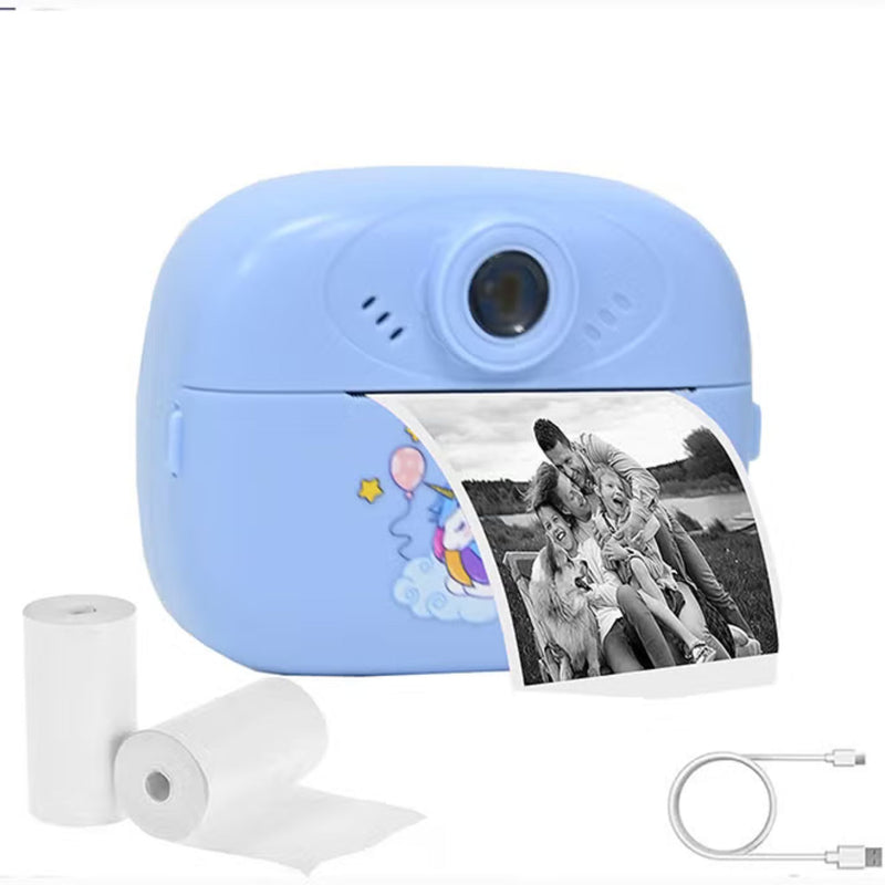 Snap & Print Kids Camera-Instant Cameras for Kids Ages 4-12 with print papers (Pink,Blue,Green)