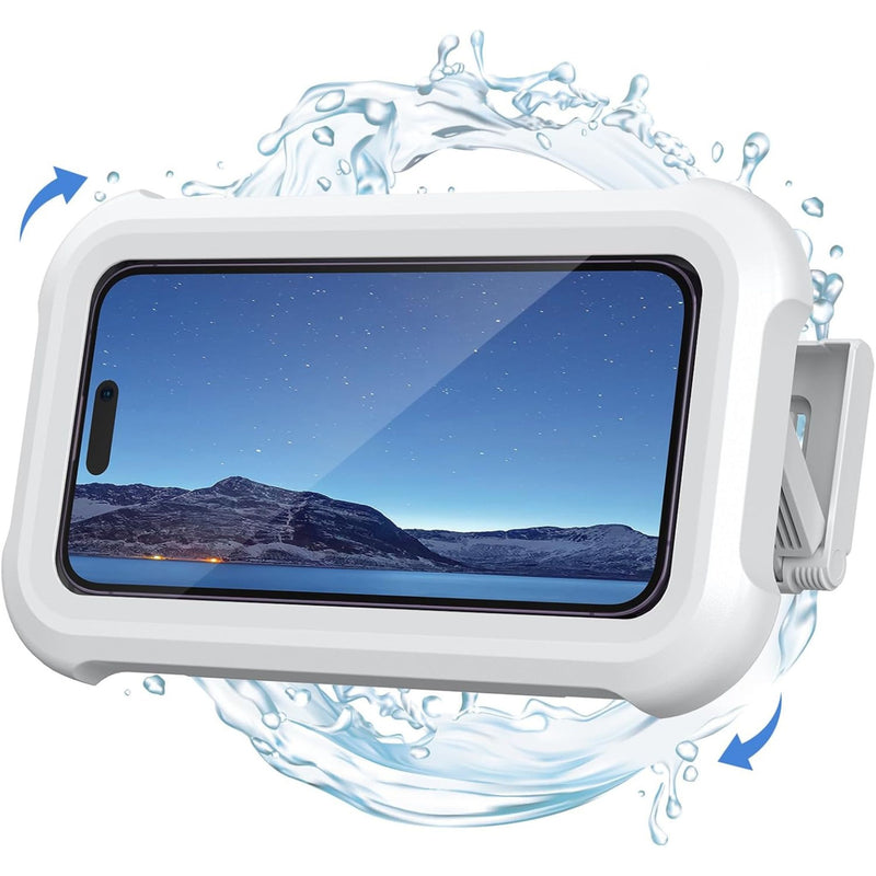 Waterproof Shower Phone Holder – 360° Rotatable,Anti-Fog High Sensitivity Touch Screen Phone Holder for Bathroom Wall Mirror Bathtub
