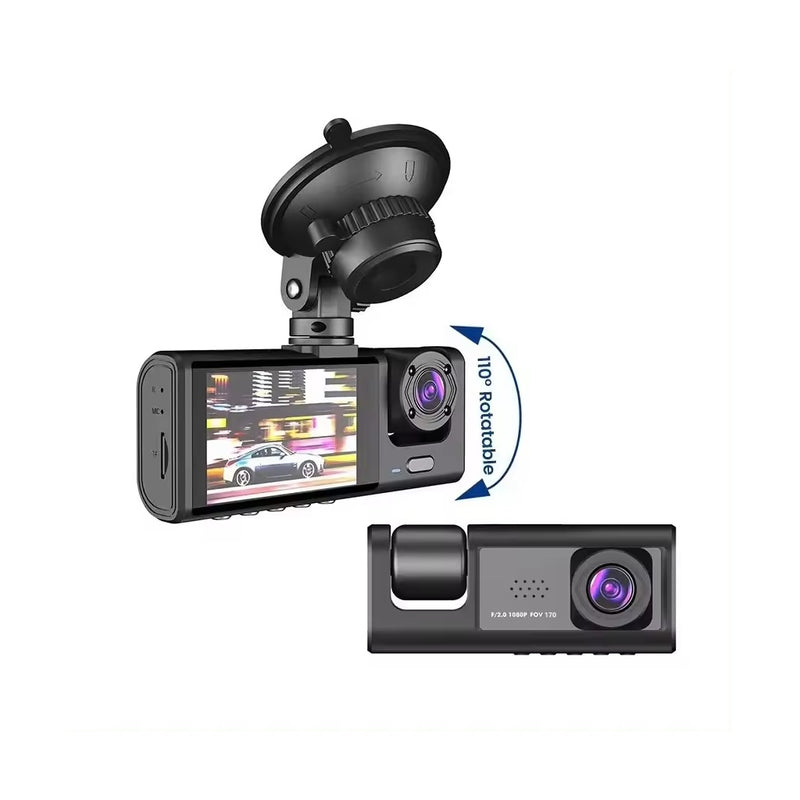 Blackbox Traffic Recorder A310 Dashcam, 3 Lens HD 1080P Car Black Box WiFi Loop Recording Car DVR Camera Dashboard Camera Night Vision Dash Cam for Car